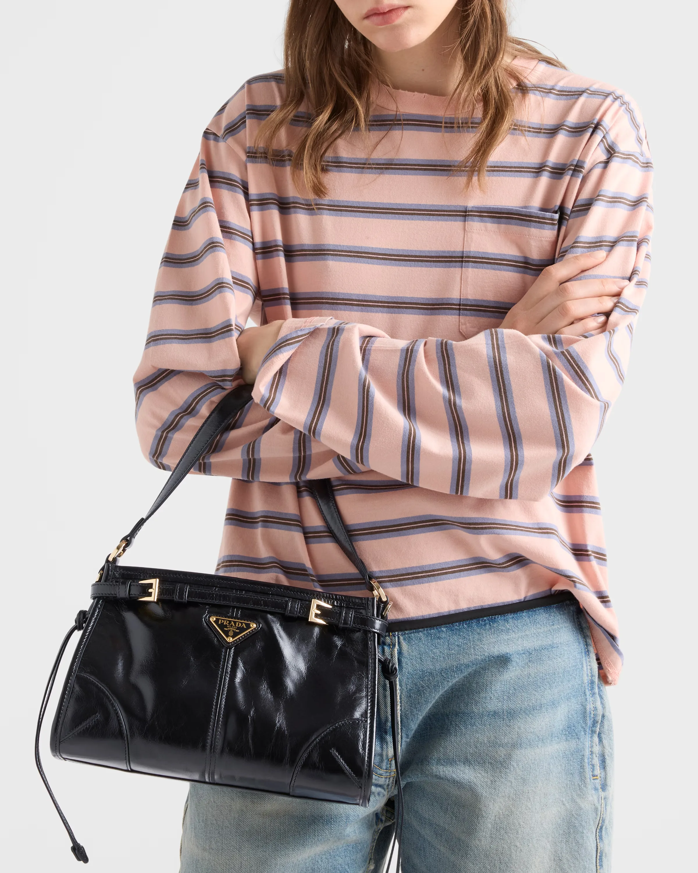 프라다 Prada Bonnie 스몰 레더 핸드백 1BC297_2CYR_F0002_V_OOO