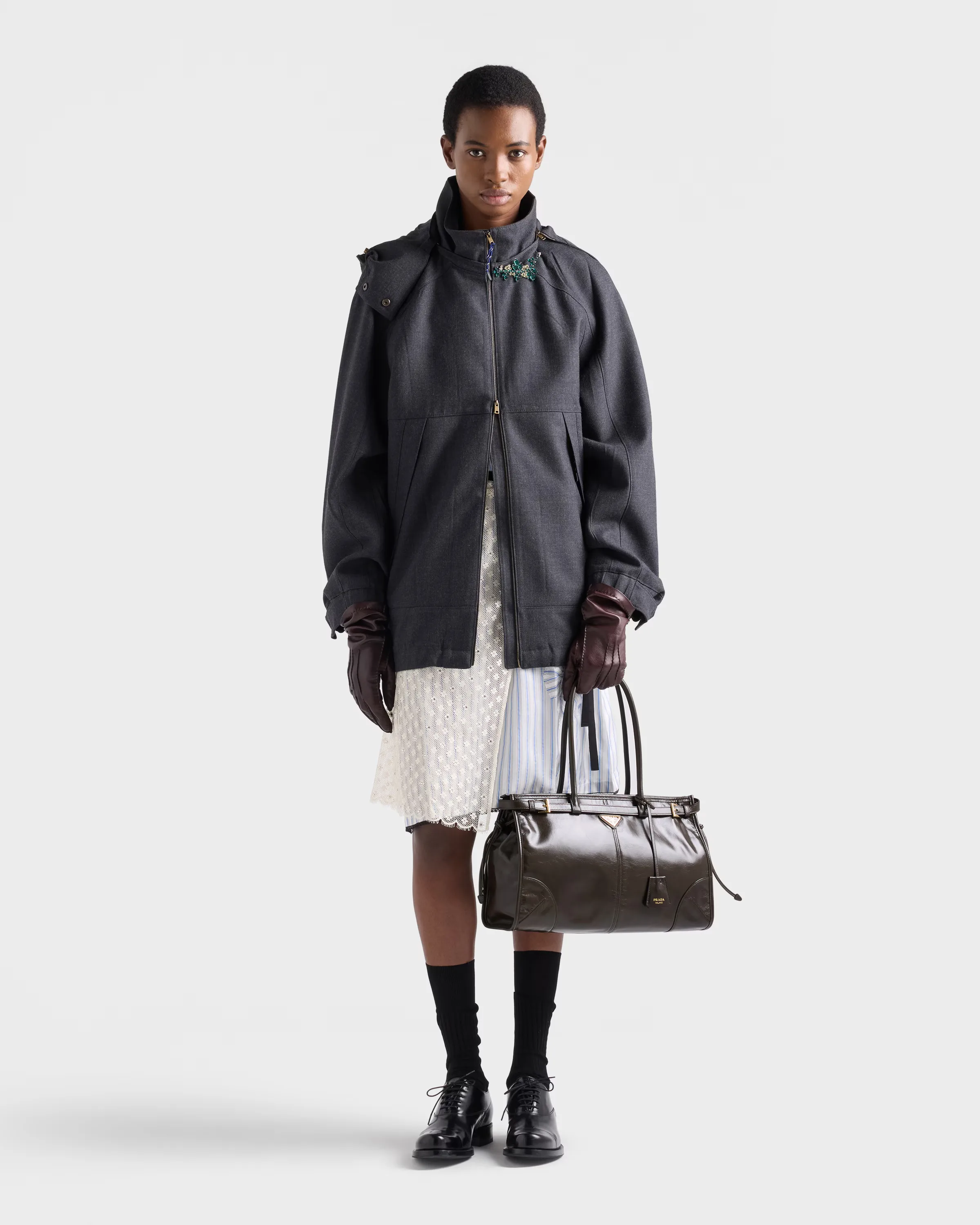 프라다 Prada Bonnie 라지 레더 핸드백 1BA433_2CYR_F01D6_V_MOM