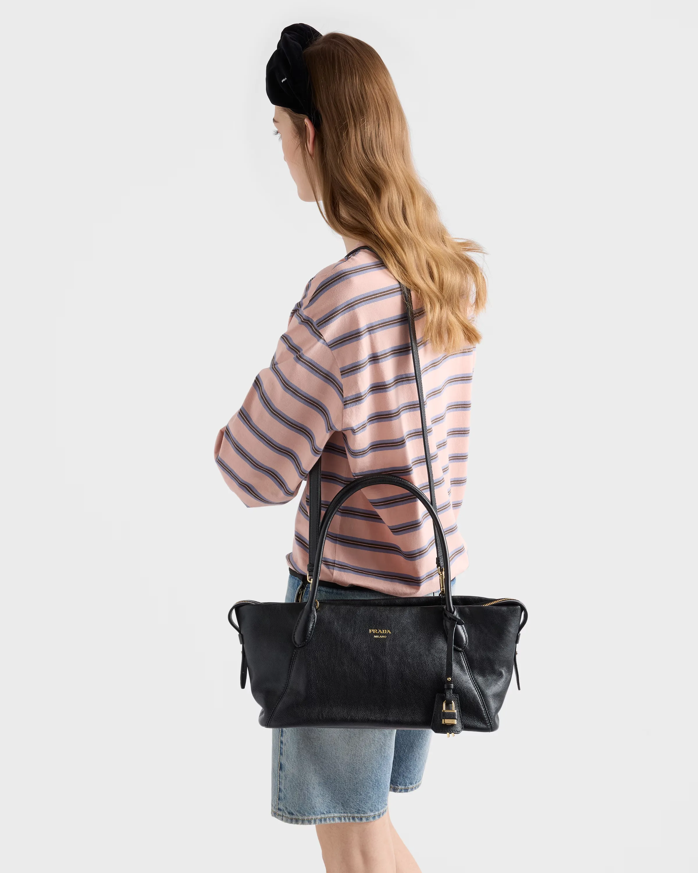 프라다 Prada Ouvert 라지 레더 토트백 1BG661_2HF2_F0036_V_OOO