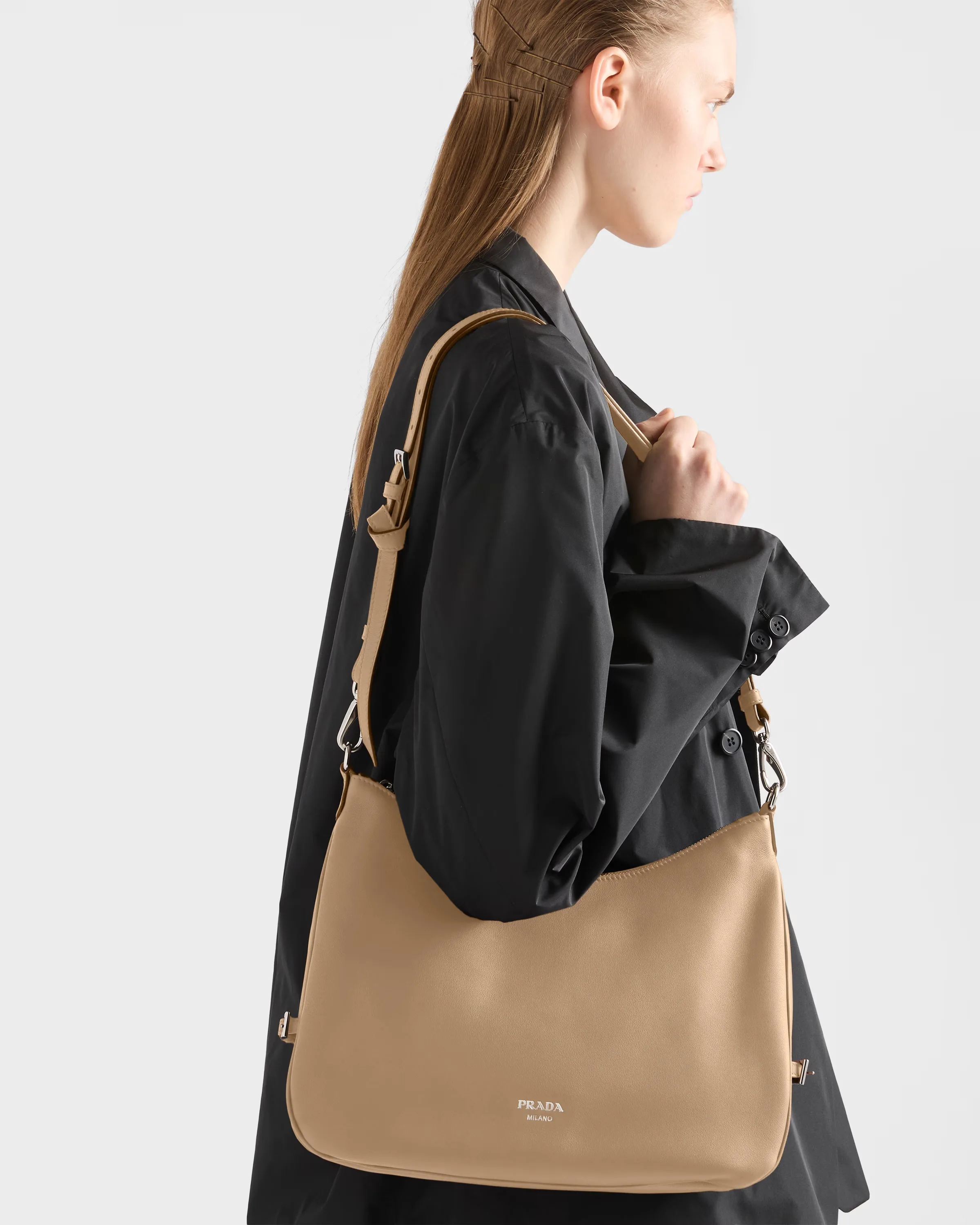 프라다 Prada Fold 라지 레더 숄더백 1BC288_2CYS_F0036_V_OOO