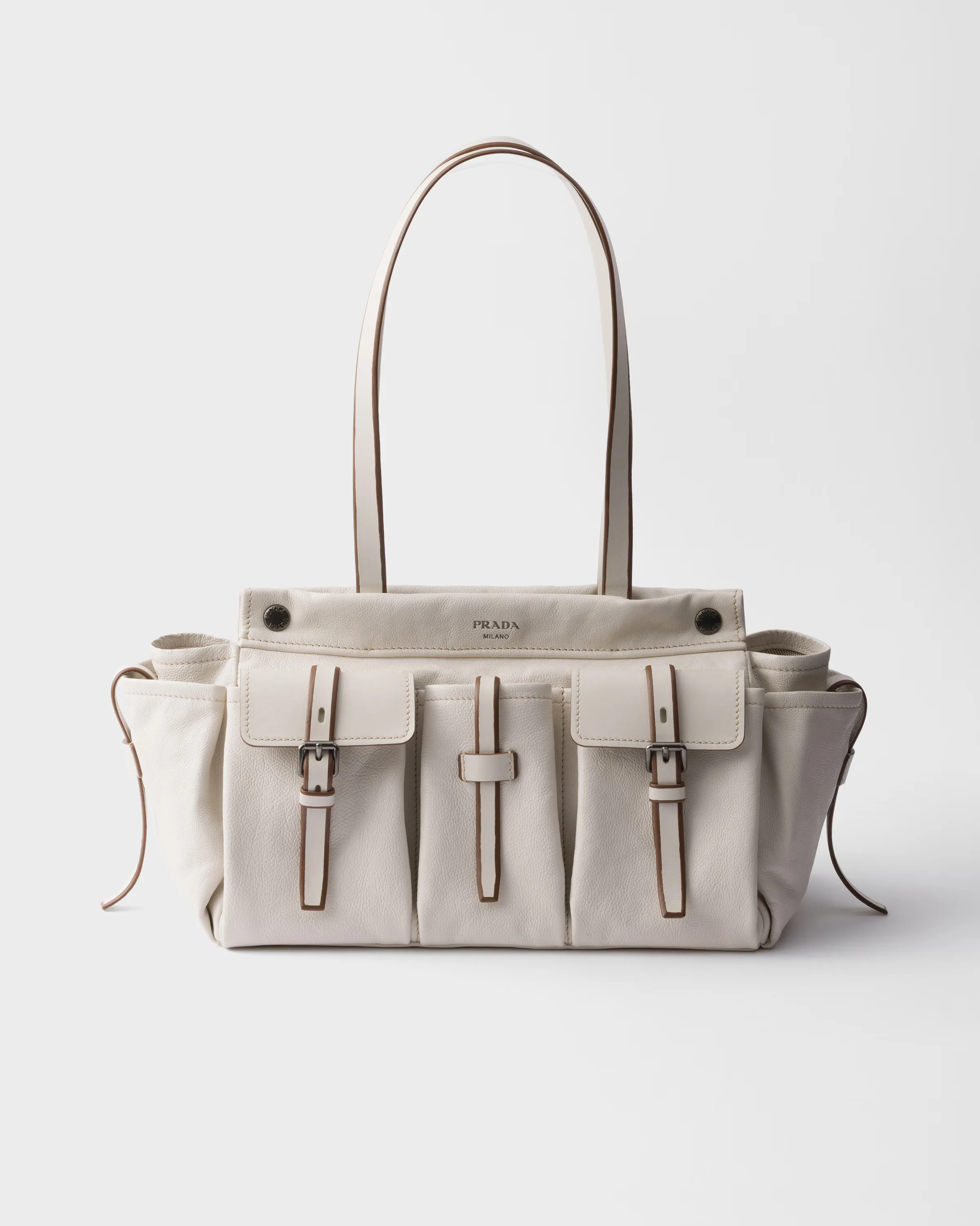프라다 Prada Route 라지 레더 토트백 1BG644_2G6R_F0K74_V_OOO