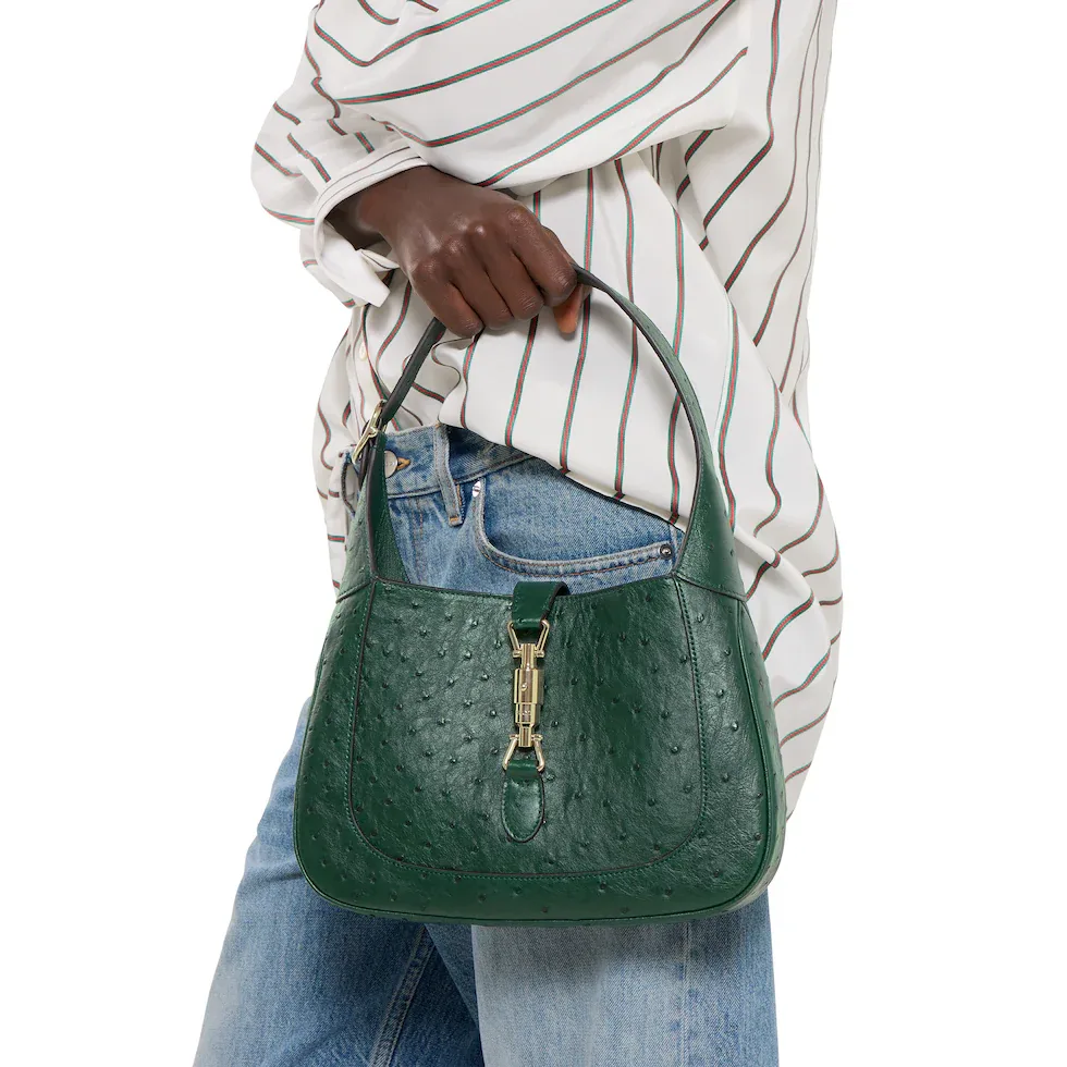 구찌 Gucci Jackie 1961 오스트리치 미디엄 백 820415EY00G3002