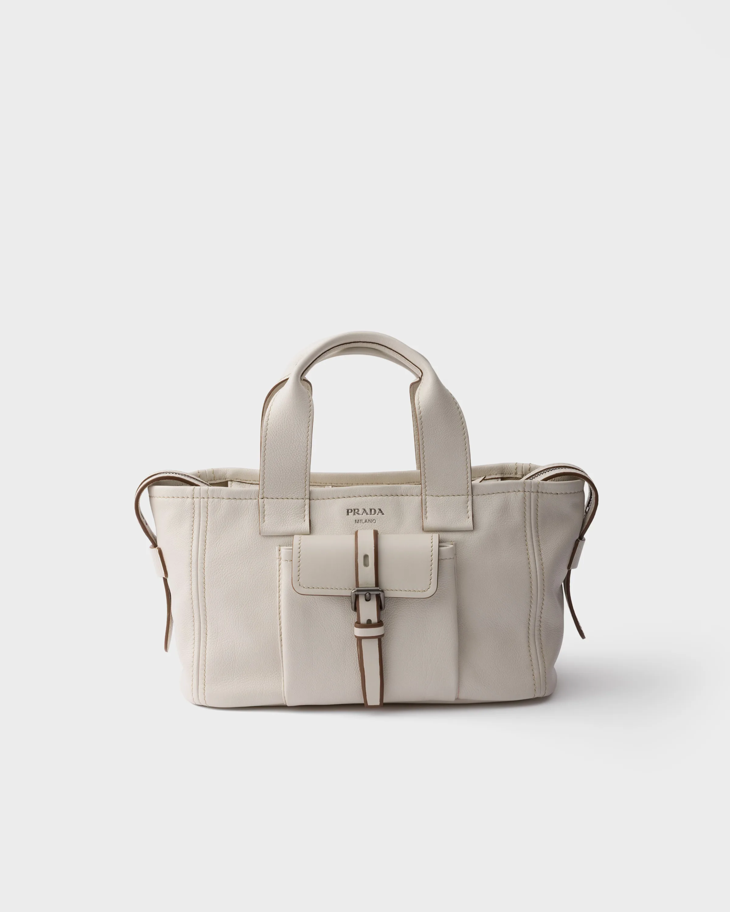 프라다 Prada Route 미디엄 레더 토트백 1BG660_2G6R_F0K74_V_OOO