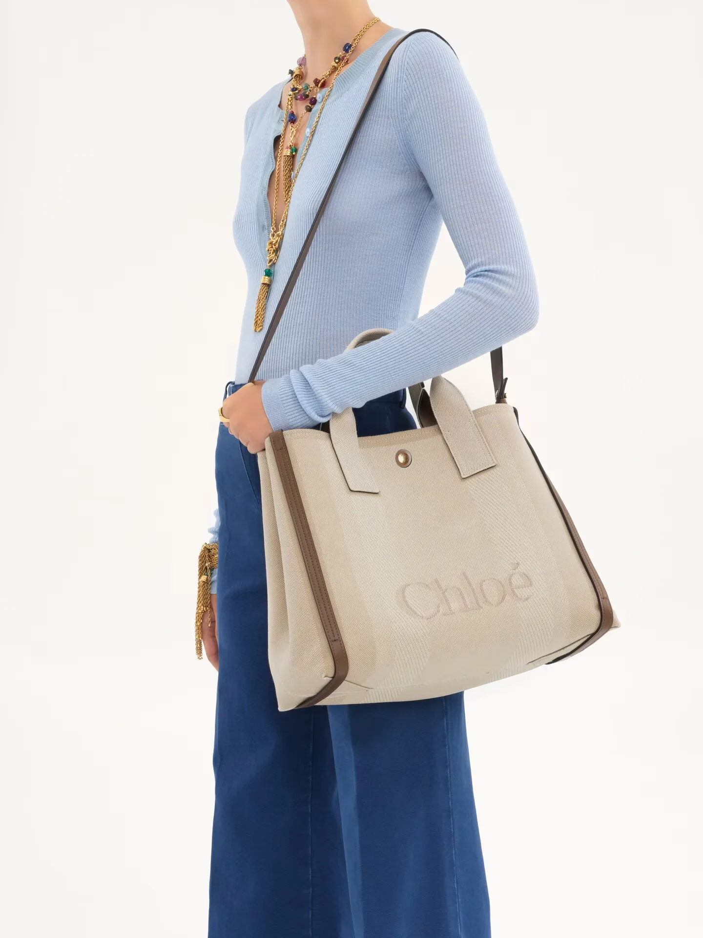 끌로에 끌로에 캐리 토트백 캔버스 CHC25SS910O6523N