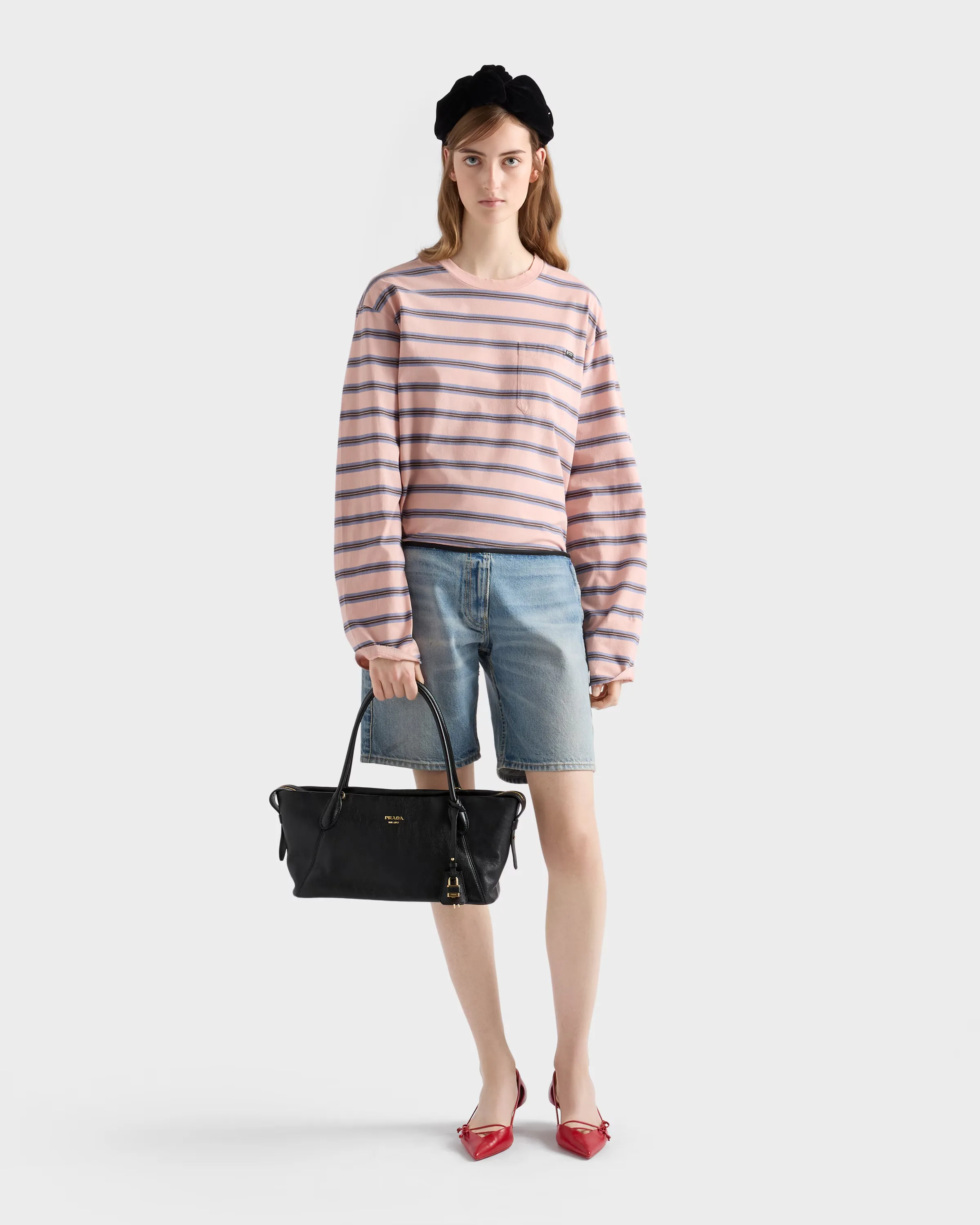 프라다 Prada Ouvert 라지 레더 토트백 1BG661_2HF2_F0036_V_OOO