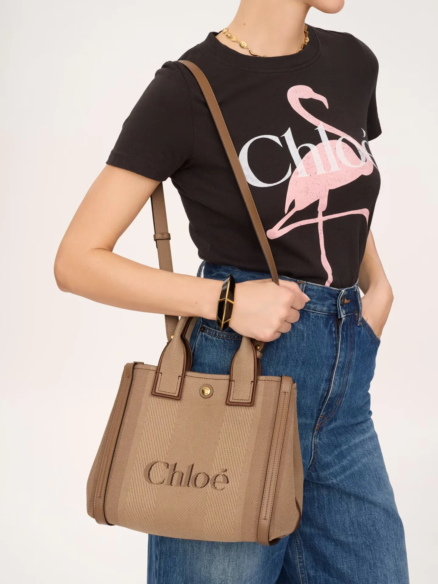 끌로에 스몰 끌로에 캐리 토트백 캔버스 CHC25SS911O6528H
