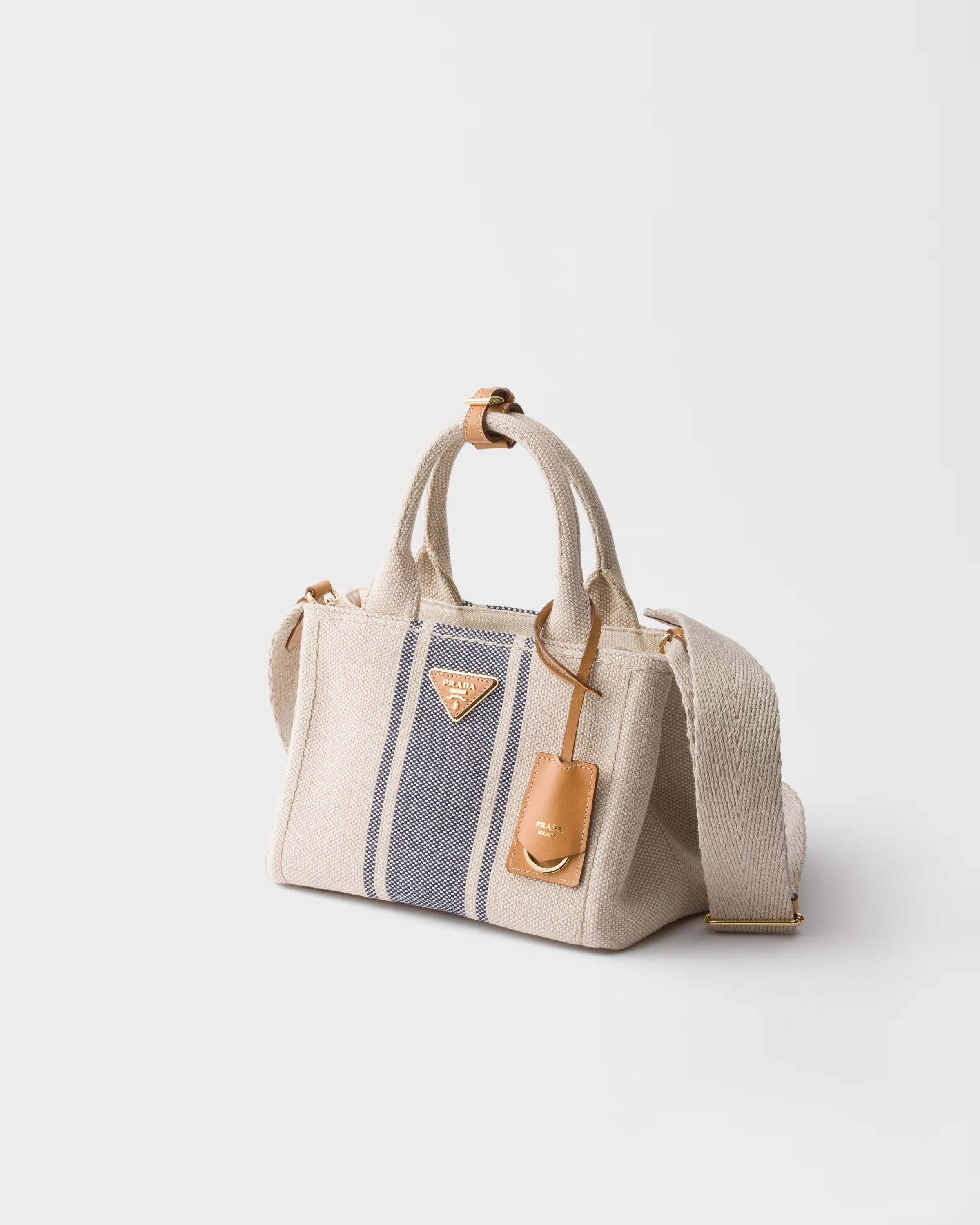 프라다 Prada Jardinière 스몰 코튼 캔버스 백 1BG464_2ZQG_F0Z12_V_9YM