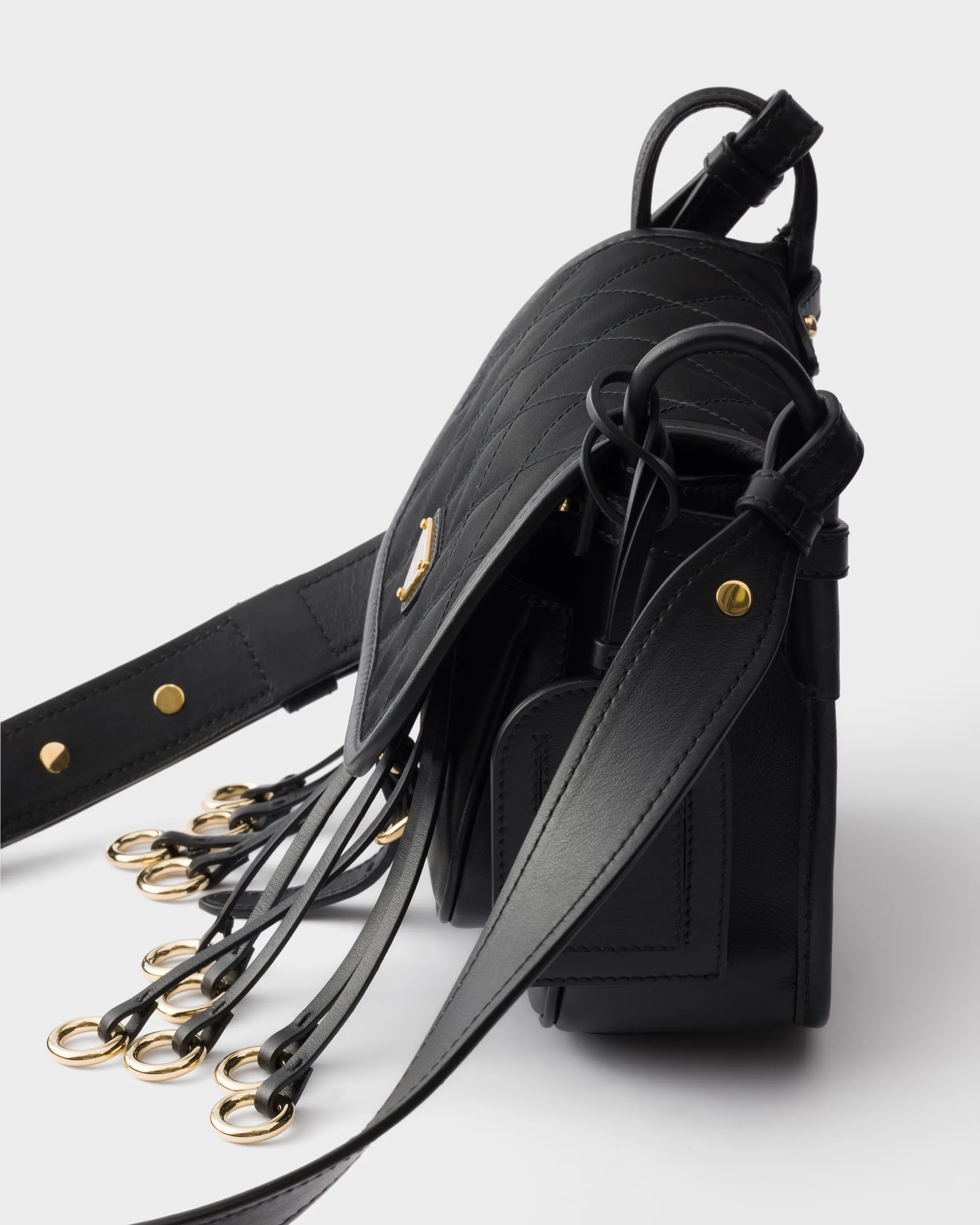 프라다 Prada Corsaire Re-Nylon & 레더 미니 숄더백 1BD412_2ZU8_F0002_V_OOU
