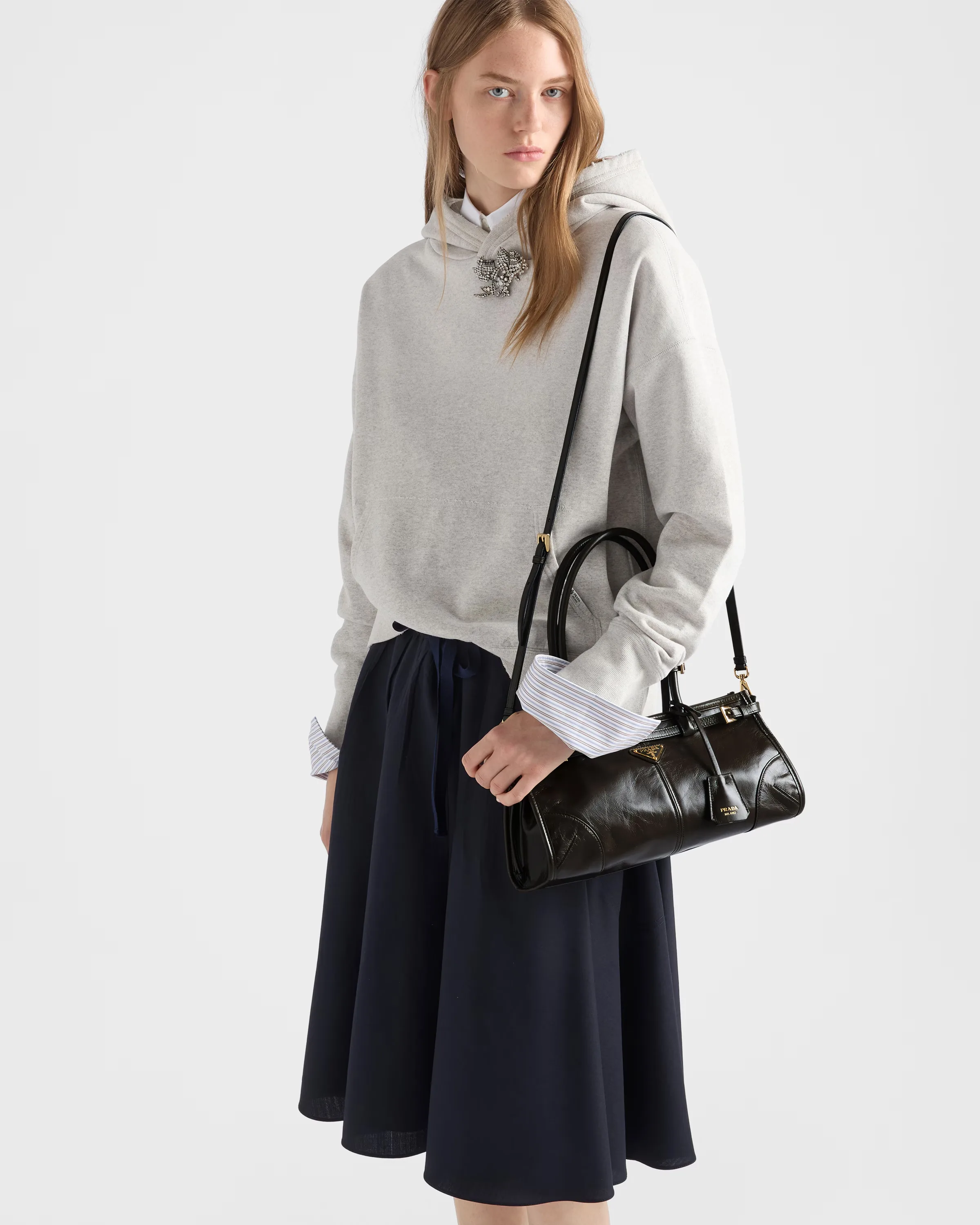 프라다 Prada Bonnie 미디엄 레더 백 1BA426_2CYR_F05VJ_V_MOM