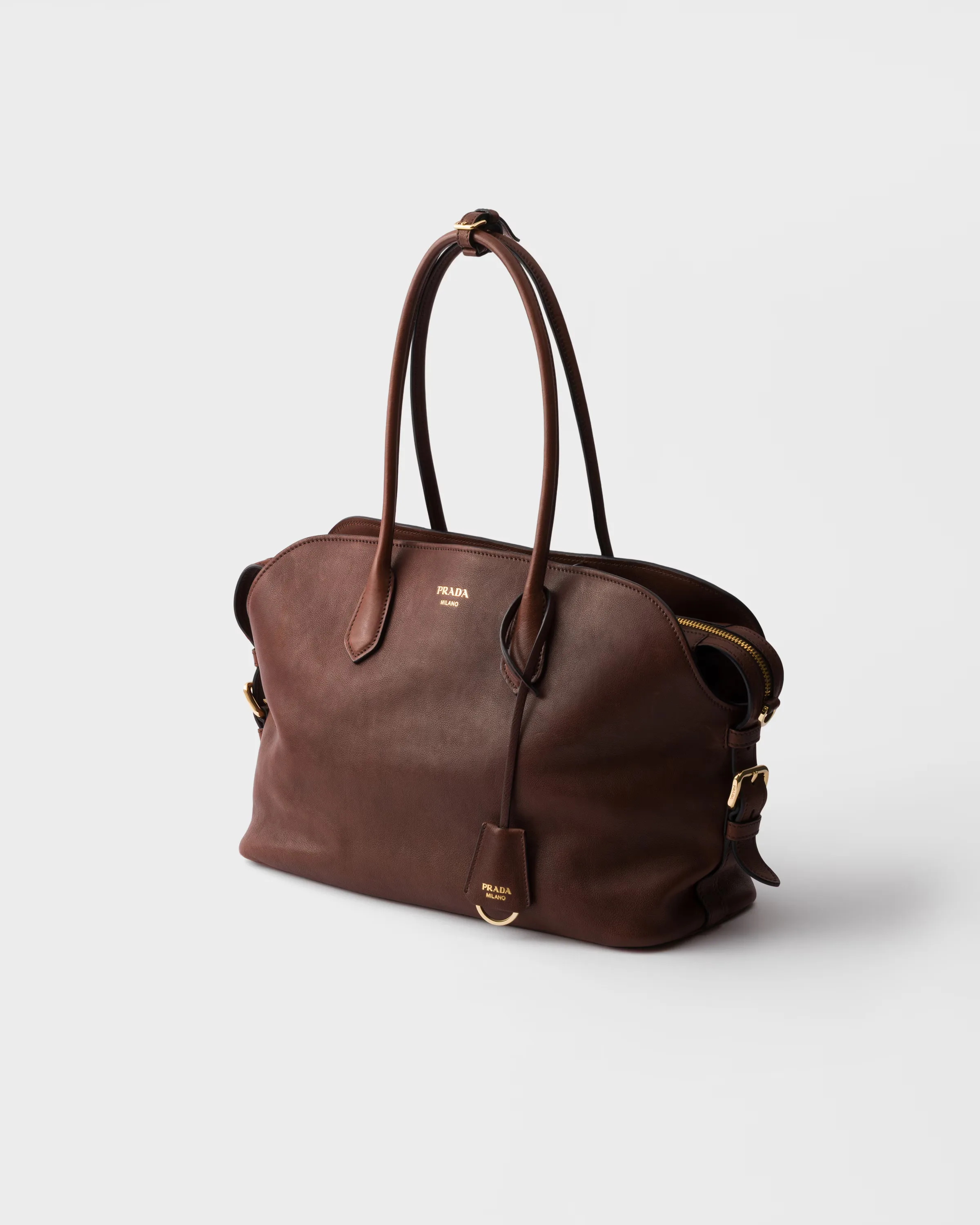 프라다 Prada Signet 라지 레더 토트백 1BG600_2HFQ_F0LU3_V_OOM