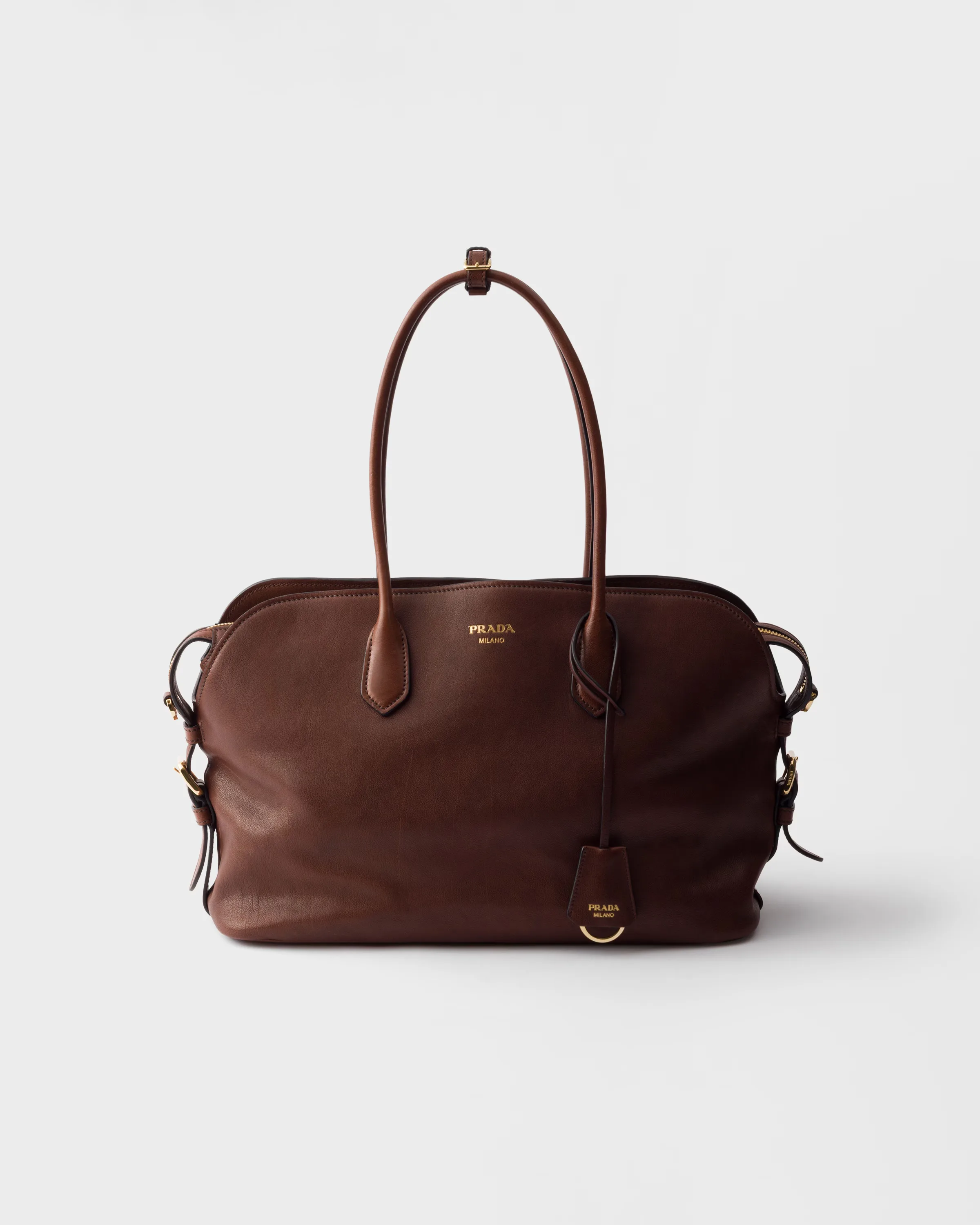프라다 Prada Signet 라지 레더 토트백 1BG600_2HFQ_F0LU3_V_OOM